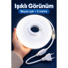 Ersert Ers- Beyaz Işıklı Şerit Aydınlatma 3 Metre Fişli Model