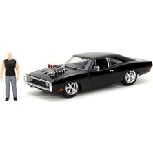 Mythriva Jada Toys Fast & Furious Car Dodge Charger 1970, Ölçek 1:24, 19 Cm, Dominic Toretto Figürü 8 Cm, Katlanabilir Parçalı Metal Model, Koleksiyon Oyuncak, +8 Yıl (9335907314R00)