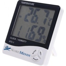 Ersert Ers- Dijital Termometre Nem Ölçer Saat Alarm Özellikli LCD Ekran Iç Mekan Sıcaklık Göstergesi