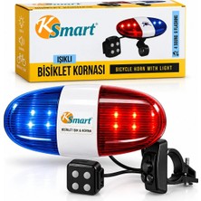 Ersert Ers- Bisiklet Kornası - Zil Işıklı 2xaa Pil Polis - Siren 4 Fonksiyon K-1220