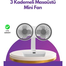 Ersert Ers- 4 Kademeli Hız Ayarlı USB Şarjlı Çift Taraflı Masaüstü Vantilatör