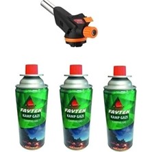 Ersert Ers- 3 Kartuşlu Çakmak Pürmüz Seti - Turbo Tourch Kamp Piknik Pürmüz Seti