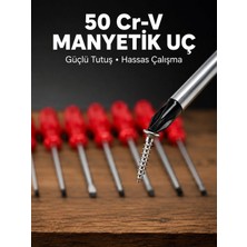 Ersert Ers- 7'li Düz ve Yıldız Tornavida Seti Çelik Manyetik Uçlu