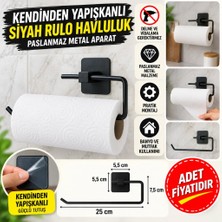 Ersert Ers- Kendiliğinden Yapışkanlı Siyah Paslanmaz Metal Rulo Havluluk Aparat (Adet Fiyatıdır)