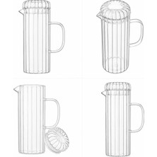 Fethiye Toptan Sürahi Cam Borosilikat Termos Sızdırmaz Kapaklı Şık Baş Ucu Su Şişesi Karaf 1200 Ml,