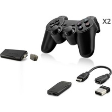 Ersert Ers- Retro Oyun Stick Hdmi Çift Gamepad Seti 2.4g Kablosuz - Siyah HD327