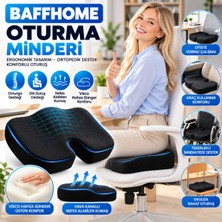 Baffhome Koltuk Minderi Kuyruk Sokumu Ortopedik Hafızalı U Koltuk Ev Ofis Oto Oturma Masajlı Yastık Pedi