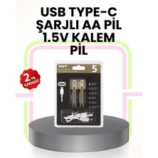 Ersert Ers- Tekrar Şarj Edilebilir Aa USB Type-C Pil | 1000+ Döngü | 1.5V Sabit Voltaj