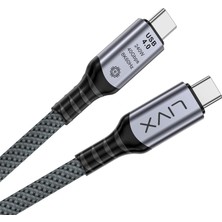 Relatos Fast USB 4.0 40GBPS, 240W, 8K60Hz Usb4.0 Usb-C Kablosu 1 Metre Gri Klv-01 (2)