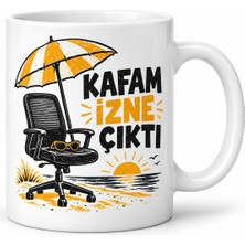 Bezos Kafa Tatili Tasarımlı Porselen Kupa - Model 718