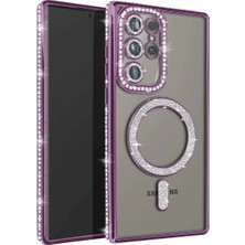 Relatos Samsung Galaxy S25 Ultra Kılıf Joke Simli Magneticsafe Kılıf - Derin Mor