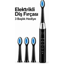 Ersert Ers- Siyah Elektrikli Diş Fırçası 3 Yedek Başlık Hediyeli