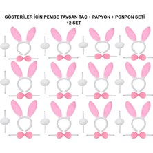Ersert Ers- Pembe Tavşan Kostüm Seti – Taç, Papyon, Ponpon (12’li Paket)