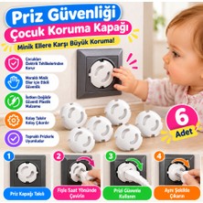 TeknoKapsül Bebek Çocuk Priz Koruma Kapağı (6 Adet) Çocuk Güvenliği, Priz Muhafazası, Priz Kapatıcı