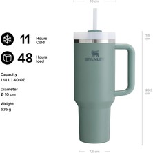 Relatos Quencher H2.0 Flowstate Pipetli Termos Bardak 1.18 Litre - Yeşil (Shale) | Paslanmaz Çelik