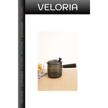 Veloria Özel Seri Çay Demleme Sunum Ürünü 550 ml Akasya Cam Cezve