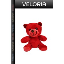 Veloria Premium Kırmızı Peluş Oyuncak Ayıcık 25 cm Hediyelik Eşya Çocuk Odası Doğum Günü