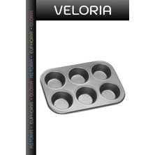 Veloria Özel Seri Kahve Yani Çay Saati Parti Ikrami 6'lı Muffin Kek Kalıbı