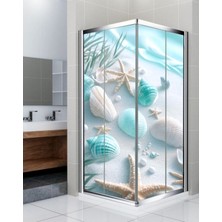 Renkli Hobby Duşakabin Kaplama Folyo Sticker - Banyo Duşakabin Kapağı Kaplama - Kendinden Yapışkanlı