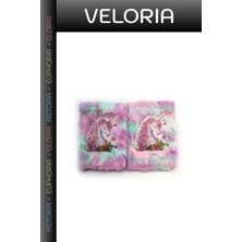 Veloria Premium Defter Rengarenk Masalsı A5 Boyut Çiçekli Unicorn Tasarımlı Çanta Öğrenci Yazı