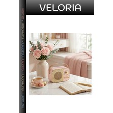 Veloria Özel Seri Salon Eşyası Masaüstü Aksesuarı LED Aydınlatmalı Hoparlör Pembe