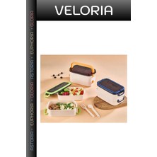 Veloria Özel Seri Günlük Kullanım Kapaklı Kap Servis Gereci Iki Katlı Beslenme
