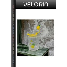 Veloria Özel Seri Kapaklı Içecek Estetik Model Renkli Detay Ananas Tasarımlı Kupa Bardak
