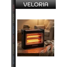 Veloria Özel Seri Elektrikli Cam Ön Yüzey Pratik Kullanım Şömine Tipi Isıtıcı Soba 1800W