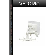 Veloria Yeni Nesil Yer Tasarrufu Banyo Askısı Figürlü Askı Döner Başlı Rambo Askılık