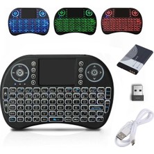 Relatos CR46 Mini Kablosuz Klavye Mouse Seti Touchpad Lityum Pilli Işıklı Bluetooth 2.4g USB Smart Tv Bilgisayar