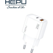 Relatos HP-C29 Pd 20 Watt Gan Şarj Adaptörü 3A 2-Port Fast Charger Hızlı Şarj Aleti Qc 3.0 C+A