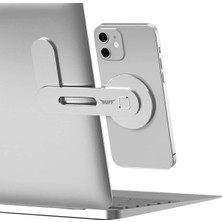 Relatos Buff BL16 Magsafe Uyumlu Laptop Telefon Tutucu Gümüş, Mıknatıslı Bilgisayar Ekran Tutucu