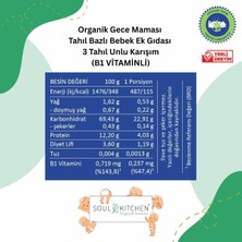 Relatos Soul Kitchen Organik Bebek Gece Maması Tahıl Bazlı B1 Vitaminli Ek Gıda 3 Tahıl Unlu Karışım 250GR