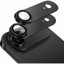 Relatos iPhone 17 Air ile Uyumlu Kamera Lens Koruyucu Cam, Hd Şeffaf Temperli Camera Lens Protector, Çizilmeye Dayanıklı Lens Cover, Metal Görünüm Çerçeveli Kamera Koruma (Siyah, iPhone 17 Air)