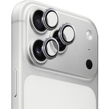 Relatos Safir Temperli Kamera Lens Koruyucu, iPhone 17 Pro Max ve iPhone 17 Pro ile Uyumlu (Gümüş)