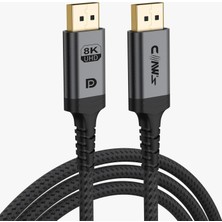 Relatos 8k UHD Displayport V1.4 32.4 Gbps / 24K Gold/alüminyum Gövdeli 8k 60Hz-4K 120Hz-2K 240HZ-FHD 240Hz Destekli G-Sync & Freesync 2 Metre Premium Displayport Kablo (C-Dpp-B1)