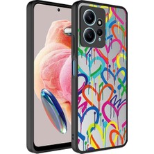 Relatos Xiaomi ile Uyumlu Redmi Note 12 4g Kılıf Aynalı Desenli Kamera Korumalı Parlak Mirror Kapak Kalp