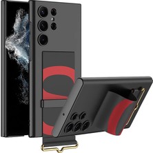 Relatos Samsung Galaxy S23 ile Uyumlu Deri Parmak Tutuculu Stand Olabilen Kamera Koruma Çıkıntı Yükselti Magsafe ile Uyumlu Askı Kayış Askılı Ince Sert Rubber Kılıf
