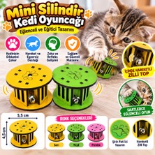 TeknoKapsül Mini Silindir Eğlenceli Renkli Sağlam Küçük Pati Izi Şekilli Kedi Oyuncağı