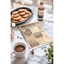 Relatos 50 Adet Retro Gazete Desenli Ambalaj Kağıdı - 35X25 cm Yağ Geçirmez Sandviç ve Burger Kağıdı - Gıda ile Temasa Uygun Kraft Fırıncı Kağıdı
