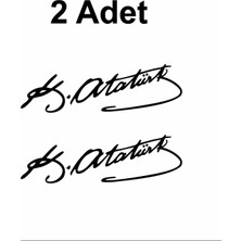 Relatos Sticker Usta 2 Adet Mustafa Kemal Atatürk Imza 00016-1 Siyah 10X3 cm