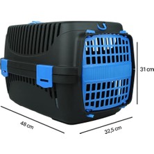 Relatos Kedi Köpek Evcil Hayvan Taşıma Çantası Box Orta Boy Çok Fonksiyonlu (Siyah-Mavi)