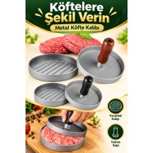 Mucit Home Paslanmaz Çelik Hamburger Köfte Yapma Pres Aparatı Çelik Burger Köfte Kalıbı
