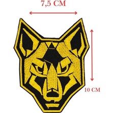 Universal Nakış Patch - Kurt Peç, Siyah-Sari