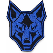 Universal Nakış Patch - Kurt Peç, Siyah-Mavi