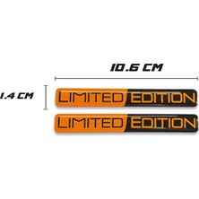 Universal Redlinegrafik Limited Edition 3D Kabartmalı Vinil Sticker, Turuncu ve Siyah, 10,6 Cm, 2 Adet