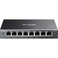 TP-Link Tp-Lınk Omada ES208GP 8 Port Gıgabıt 8 Port Poe 64W Yonetilebilir Metal Kasa Swıtch Rengaren