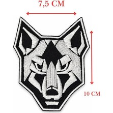 Universal Nakış Patch - Kurt Peç, Siyah-Beyaz