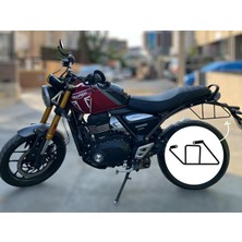 Universal Motosiklet Çanta Demiri, Trıumph Speed 400, Scrambler 400 X, Siyah Boyalı Metal Boru Büküm (Sol Taraf)