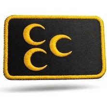 Universal Nakış Patch - Üç Hilal Peç, Siyah-Sari